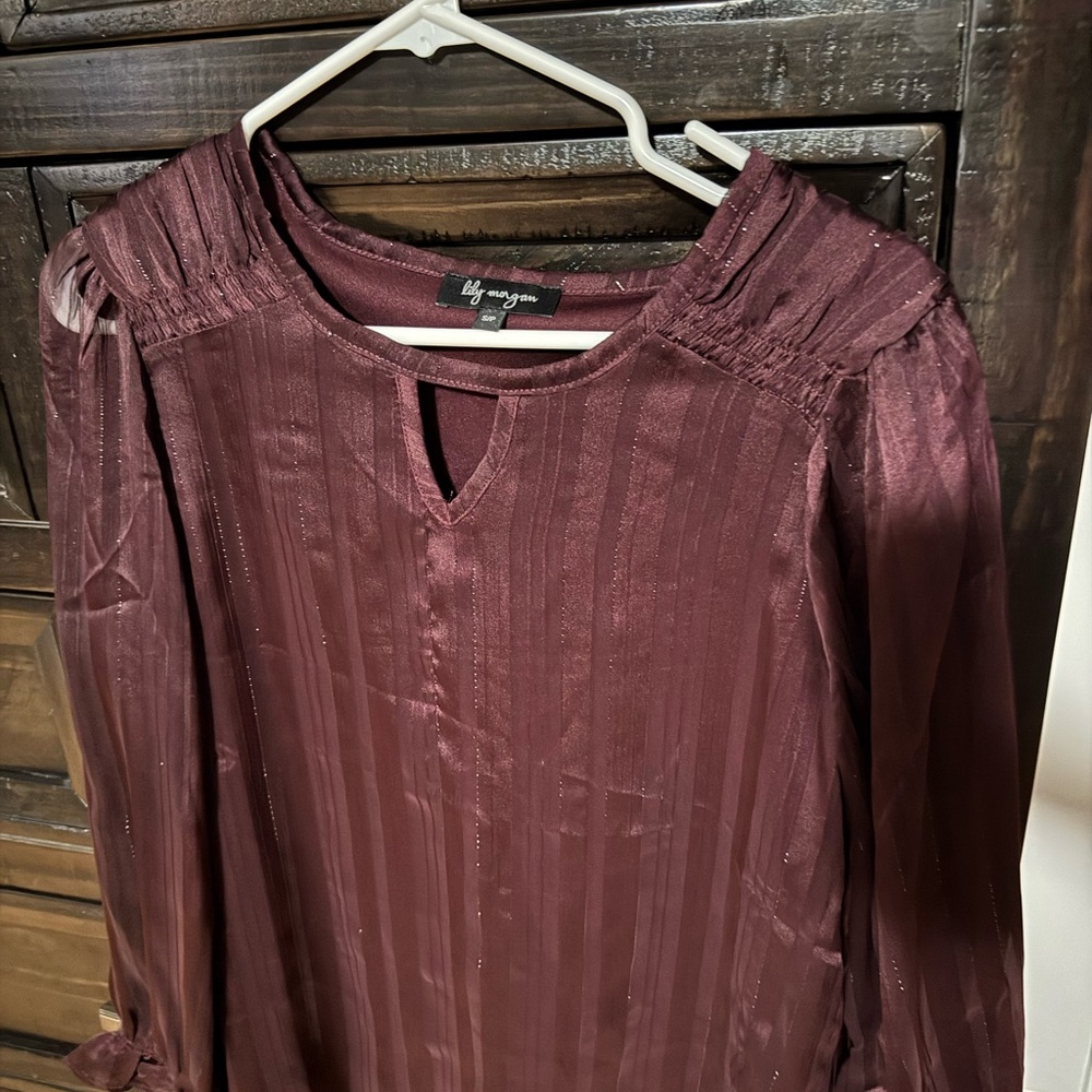 Burgundy Long Sleeve Blouse